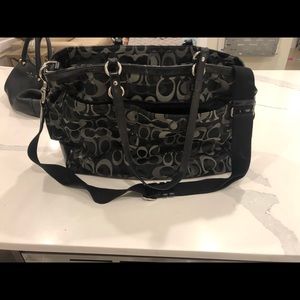 Coach black baby bag
